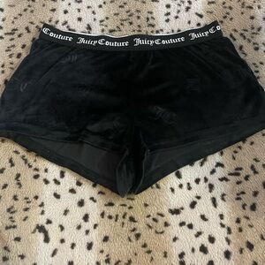 Juicy Couture Black Velour Lounge Shorts